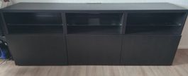 Sideboard schwarz mit drei Türen