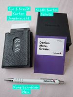 Rarität, Etui Kredit Kartenschutz + Helvetia Kugelschreiber