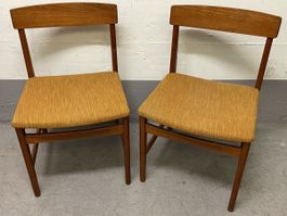 Vintage Designerstuhl danish Holz mit stoffsitz