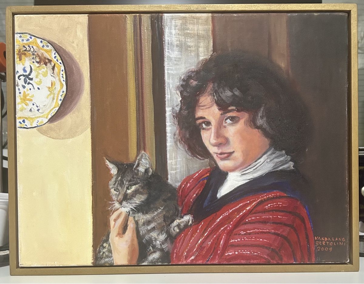Tableaux: Gemälde Dame mit Katze "Vanda Lang Bertolini"  – D'occasion à Oftringen par Michaels011