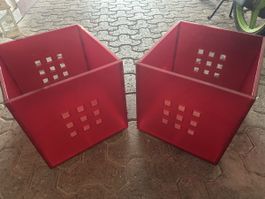 Ikea Lekman Designer Kunststoff Box mit Luftschlitzen Rot