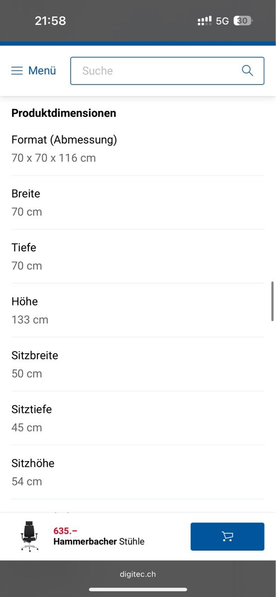 Sedie: Bürostuhl Hammerbacher – Usato da Biel/Bienne venduto da Blueflug 8
