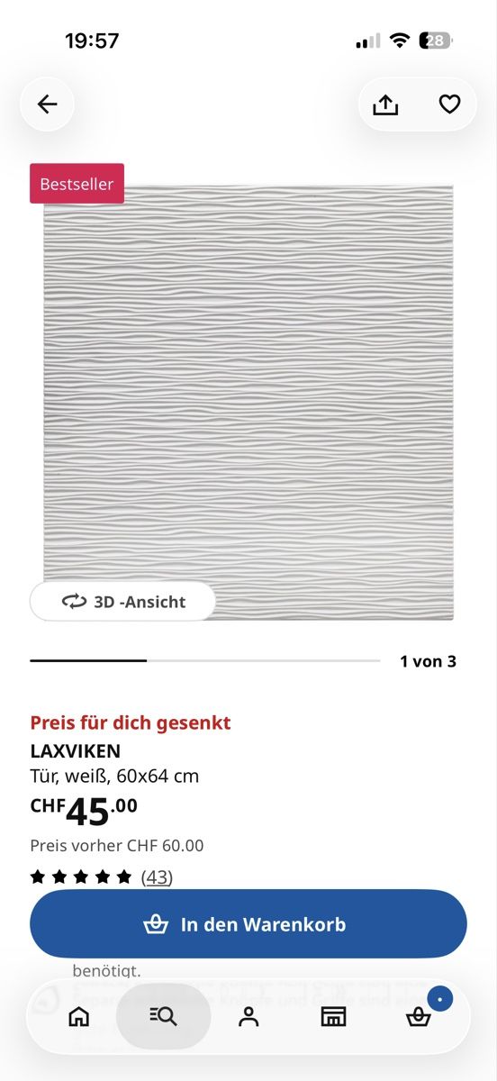 Ikea Scaffali: Laxviken Ikea Türen 3 Stk – Usato da Horgen venduto da lee_kh6r