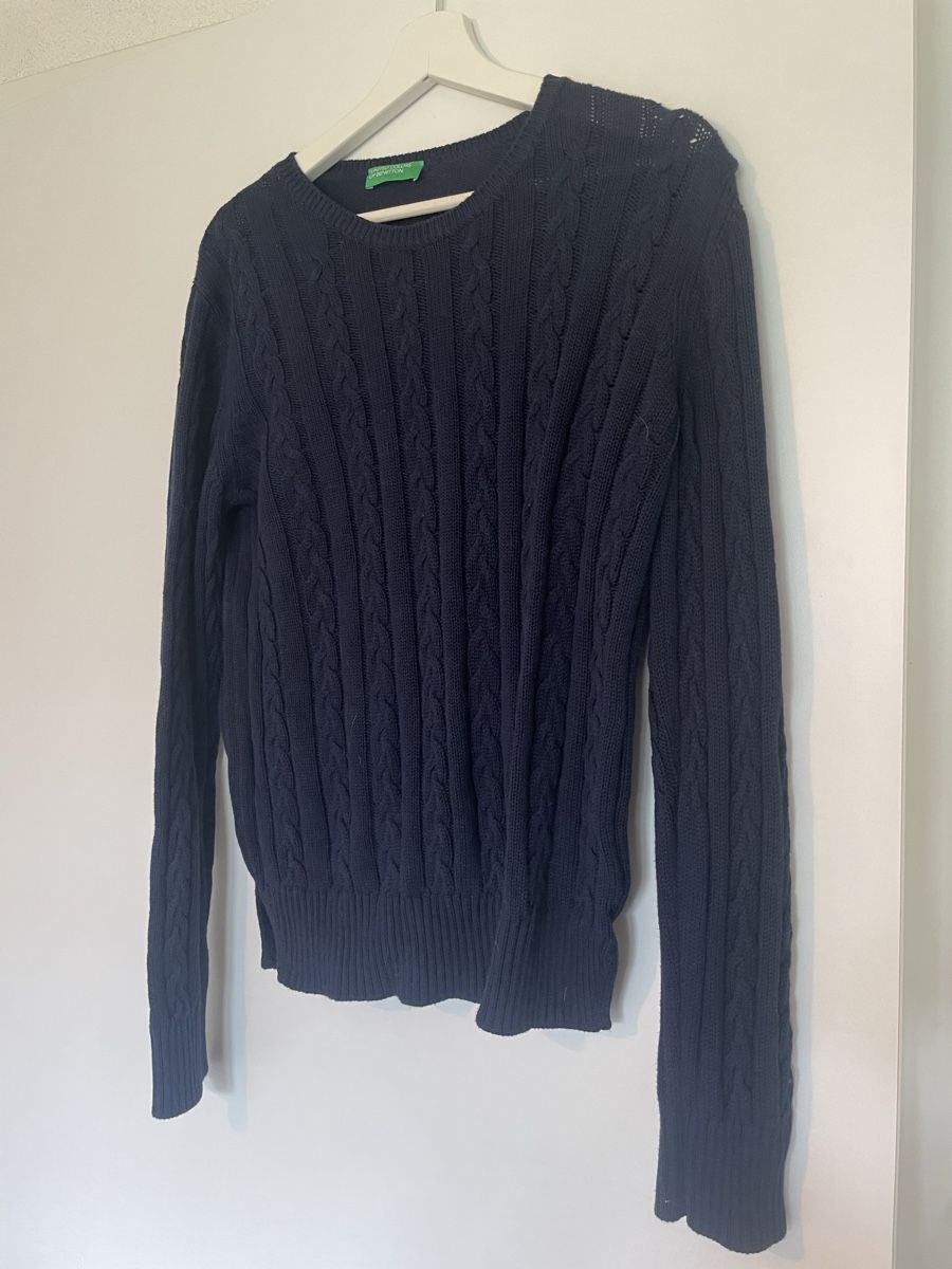 Benetton Maglioni & Felpe: Benetton Navy Cable Knit Sweater – Nuovo (secondo la descrizione) da Roche VD venduto da closetcleanse 1