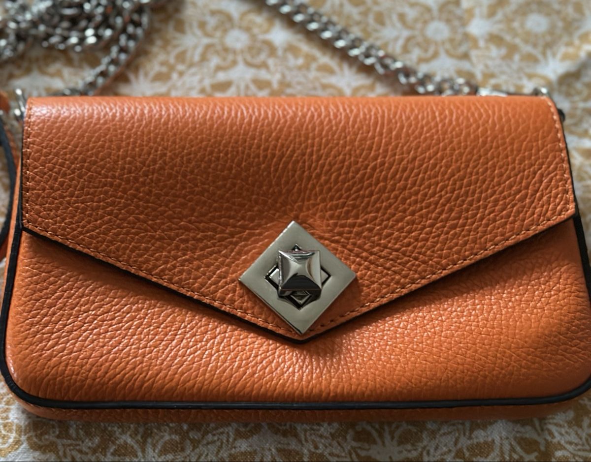 Borse da donna: Ledertasche orange mit Silberverschluss, neuwertig! – Nuovo (secondo la descrizione) da Rüschlikon venduto da Sapor