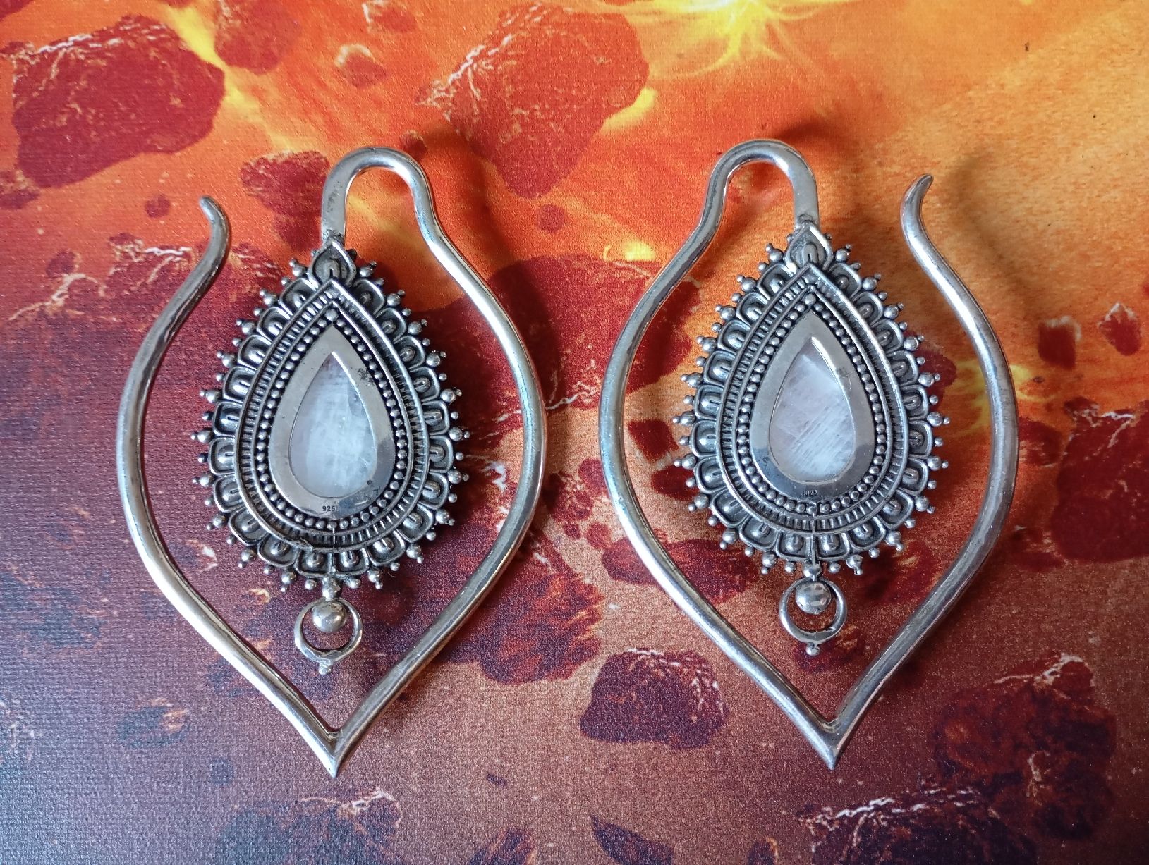 Orecchini pendenti & Orecchini a lobo: Ohrringe/-hänger (Earweights) Silber & Mondstein – Nuovo e nell'imballaggio originale da Bösingen venduto da bringer_des_lichts 2