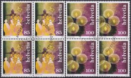 2006, Nr.1215+1216 Viererblöcke mit Ersttags-Stempel.