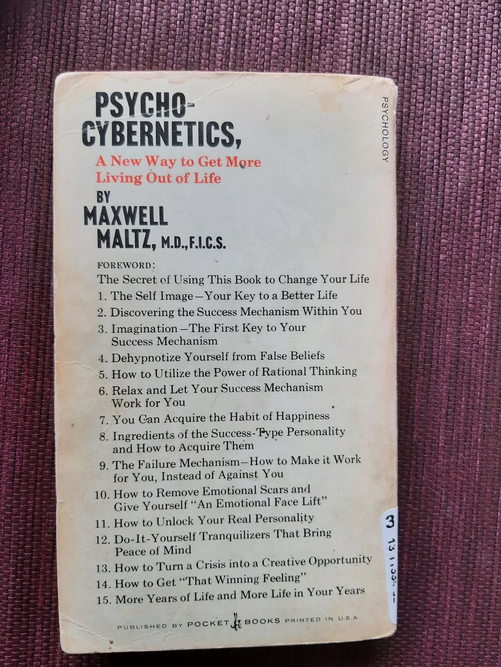 Livres: Psycho-Cybernetics - Maxwell Maltz – D'occasion à Fribourg par metalhands 2