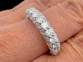 Alliance Diamanten 5ct Ring 14k Weissgold Grösse 54.5 *S2334