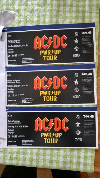 AC/DC Tickets 3Stk, 29.06.2024 Zürich (Neu (gemäss Beschreibung)) in ...