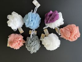 8 Peeling-Schwämme / Massage-Duschschwämme – NEU mit Etikett