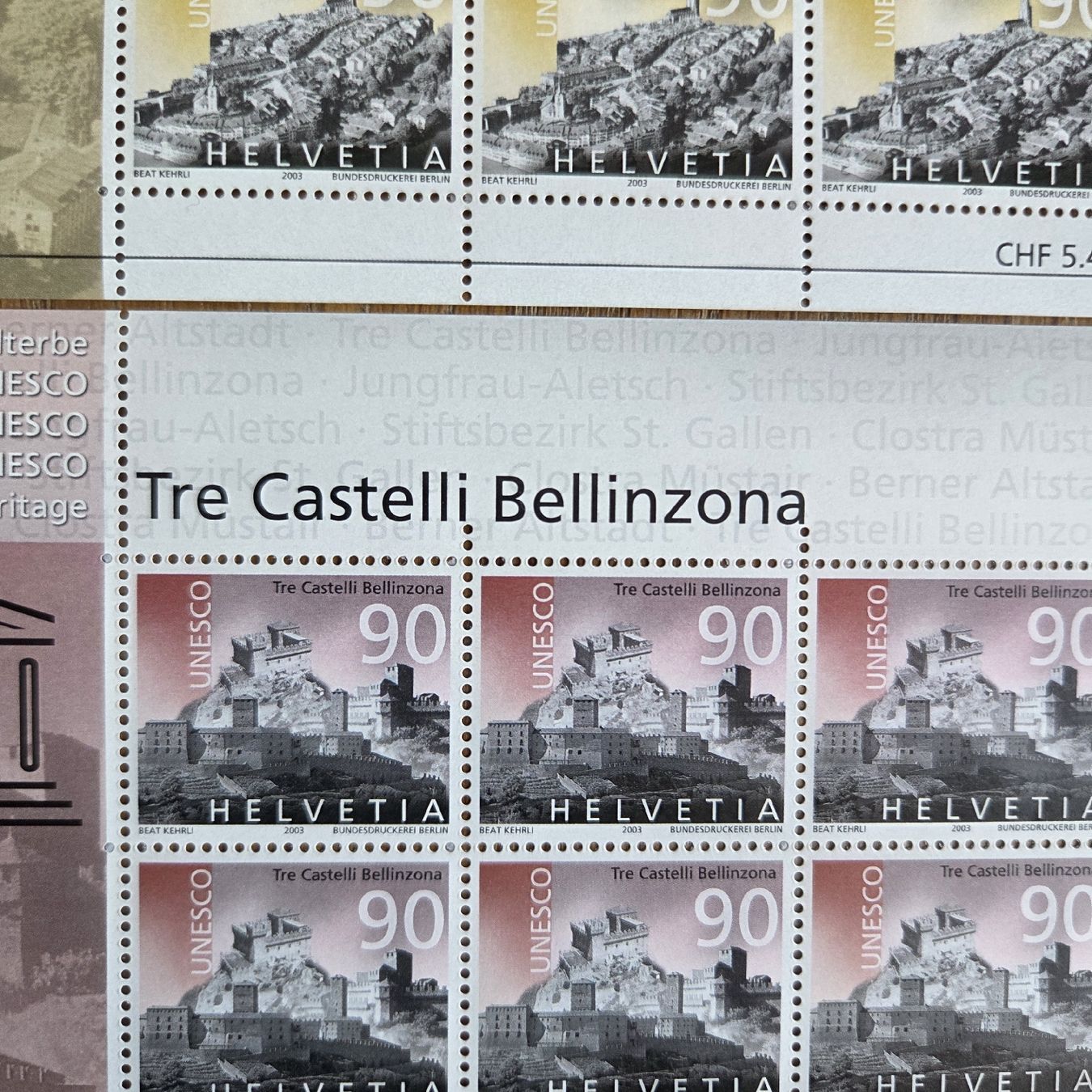 Tutti i francobolli: 4 Postfrische Briefmarken Bögen CH – Usato da Stans venduto da Ducati16 8