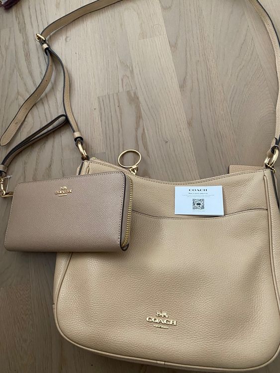 Sac ?� main Coach Beige + Pochette | Kaufen auf Ricardo