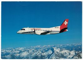 Crossair Saab SF 340 Cityliner over Swiss Alps