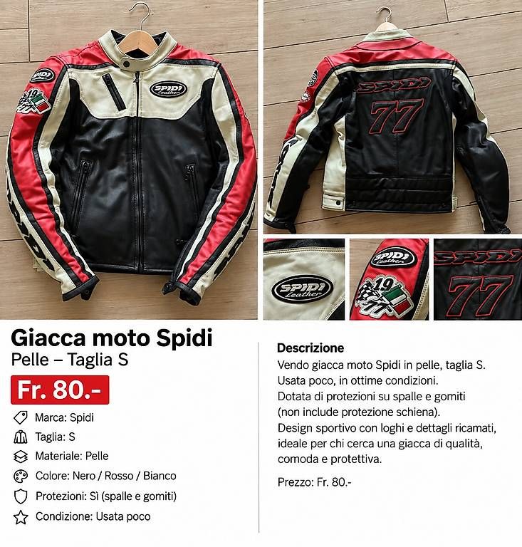 Giacche: Giacca moto Spidi – Usato da Riva San Vitale venduto da chr_j2n9