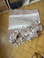 Grosses Hamamtuch/Saunatuch, beige/weiss gestreift