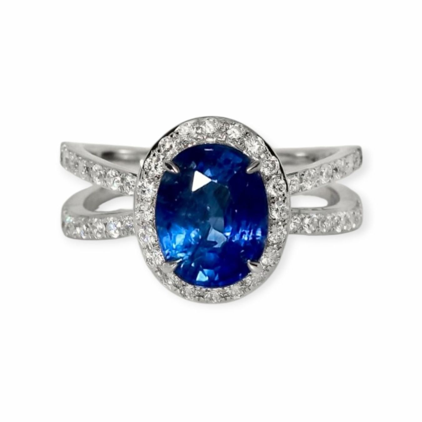 Anelli: Saphir-Ring 14k Weissgold 2,92ct – Nuovo e nell'imballaggio originale da Illnau venduto da Juwelier_Mahler_GmbH