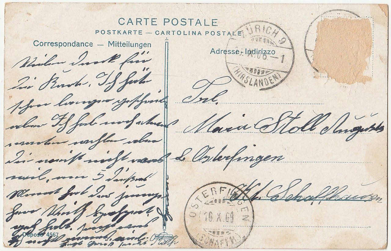 Cartoline postali: Zürich -  5 alte Ansichtskarten   (1906 -1917) – Usato da Fällanden venduto da Blausegelfliege 7