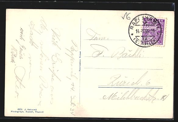 Cartoline postali: Rapperswil /SG, Hauptplatz mit Schloss – Usato da Berlin venduto da bartko-reher 1