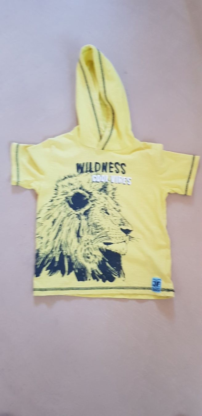 Hemden, T-Shirts & Polos: Kapuzenshirt gelb mit Löwe, Gr. 110 – Gebraucht aus Dietikon von grafad