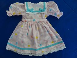 Puppenkleid. SOMMERROCK weiss-rosa gestreift NEU für 40-45cm