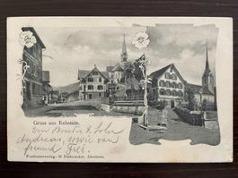 GRUSS AUS REBSTEIN 2 Bilder, Gasthaus zum Hirschen, 1903