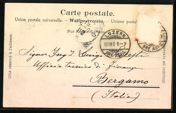 Ansichtskarten: AK Luzern, Schweizerhofquai, 1901 – Gebraucht aus Berlin von bartko-reher 1