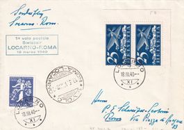 Flugpost (RF) 18.3.1940 Locarno-Rom