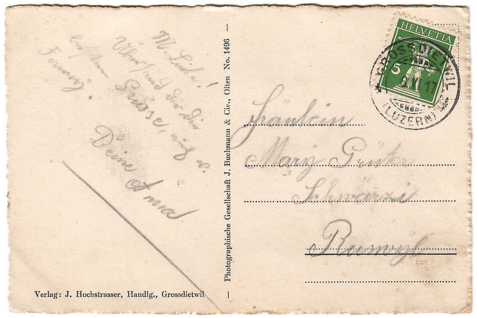 Cartoline postali: Mehrbildkarte   Grossdietwil – Usato da Kerns venduto da etma3 1