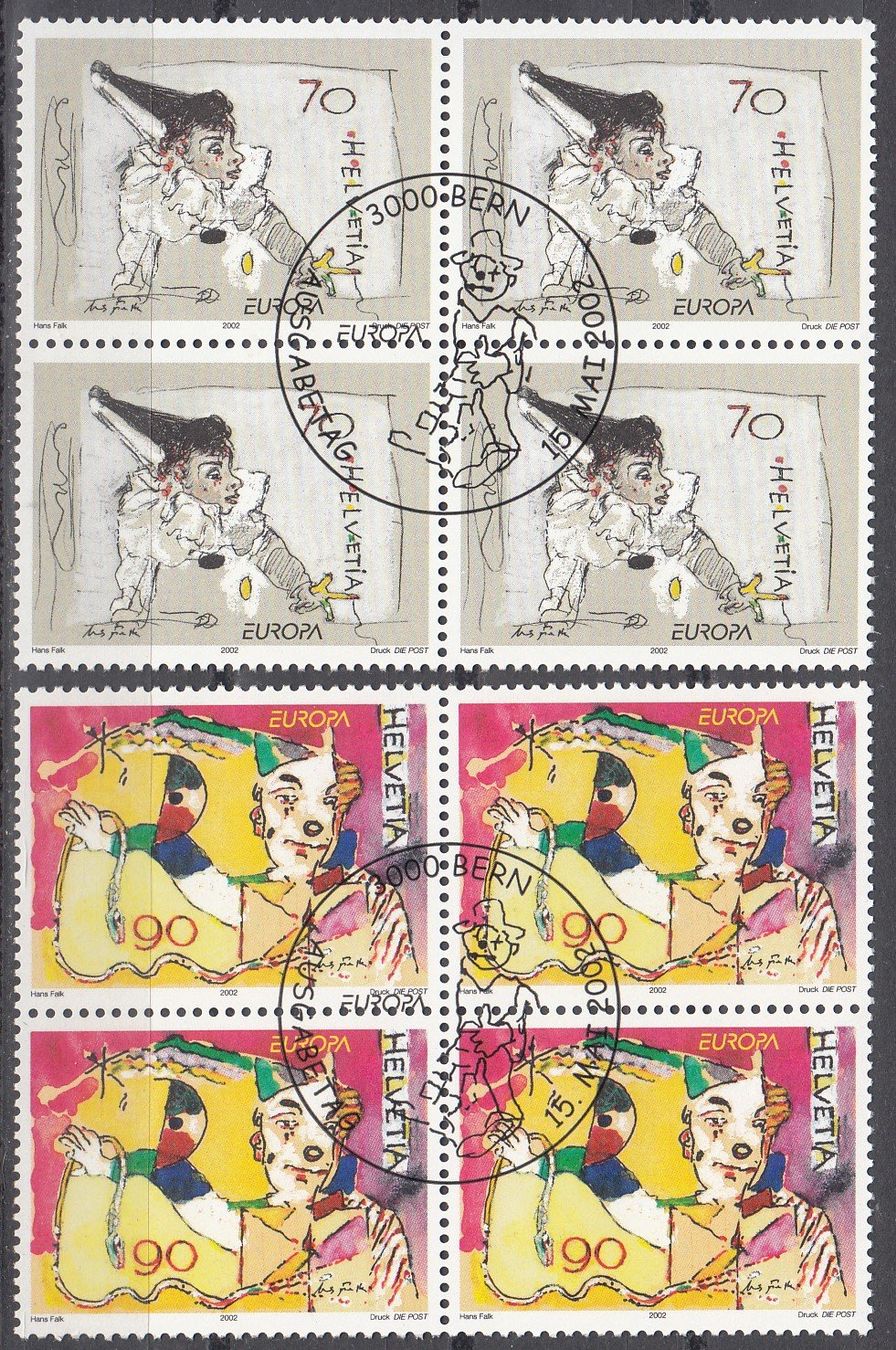 Alle Briefmarken: SBK 1051 - 1052 im 4er-Block mit ET – Gebraucht aus Bürglen TG von StampGraf