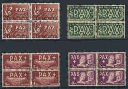 1945 - PAX - Viererblock - Letzttag Stempel