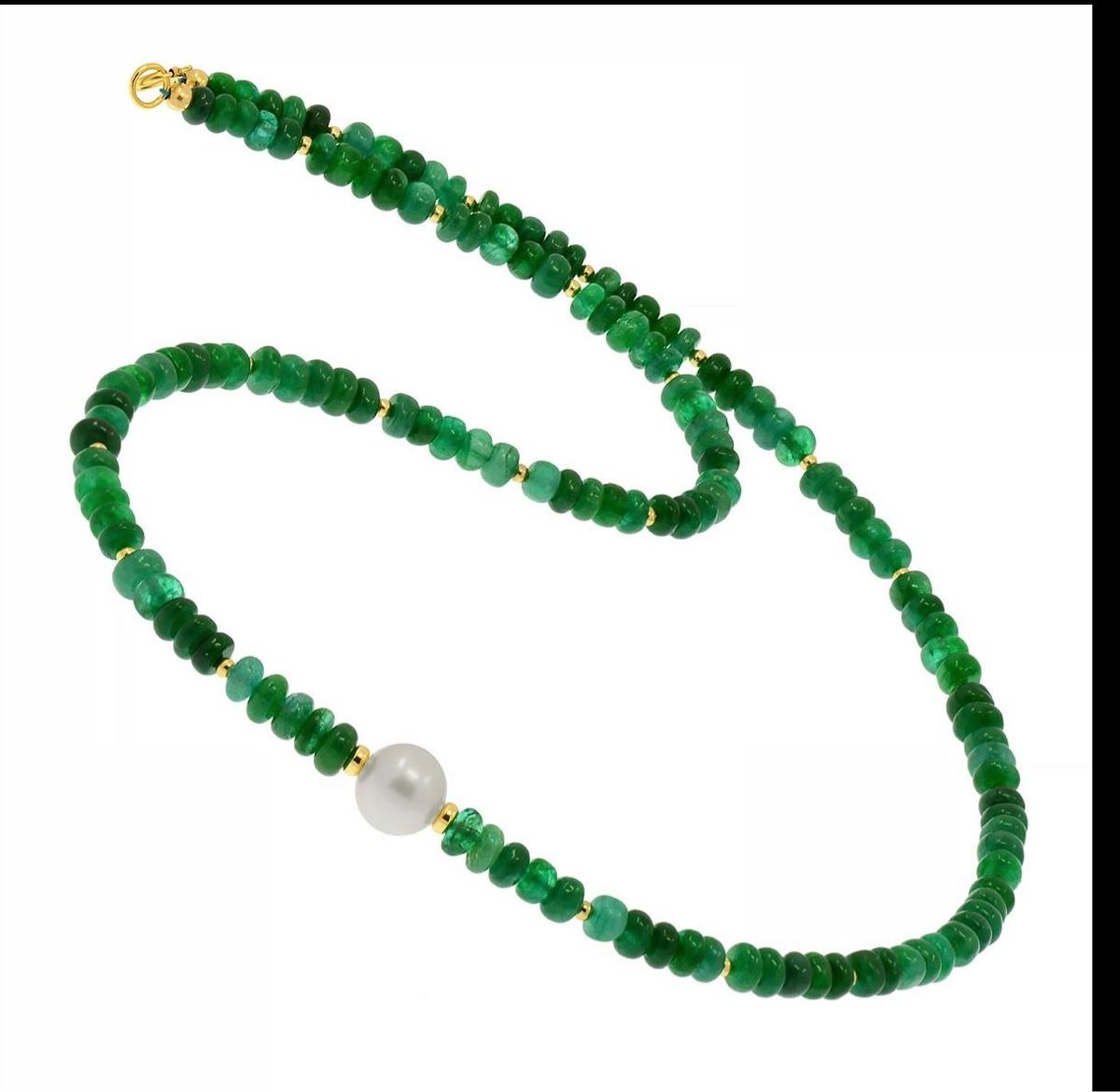 Catenine: Akoya-Perlenkette mit Smaragden – Nuovo (secondo la descrizione) da zürich venduto da chicadulce02 1