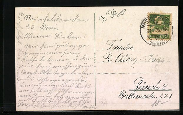 Cartoline postali: AK Rheinfelden, Sanatorium, 1925 – Usato da Berlin venduto da bartko-reher 1