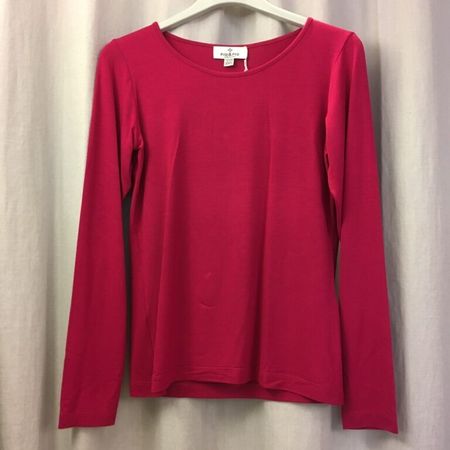 Piu & Piu Basic Langarm Shirt Viscose Jersey magenta Gr 40