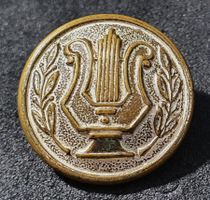 CC858 - Alter Knopf Leier Harfe Musikverein oder Militär