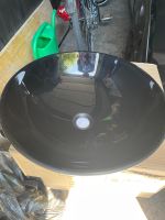 Waschbecken Keramik rund schwarz Durchmesser 42 cm neu