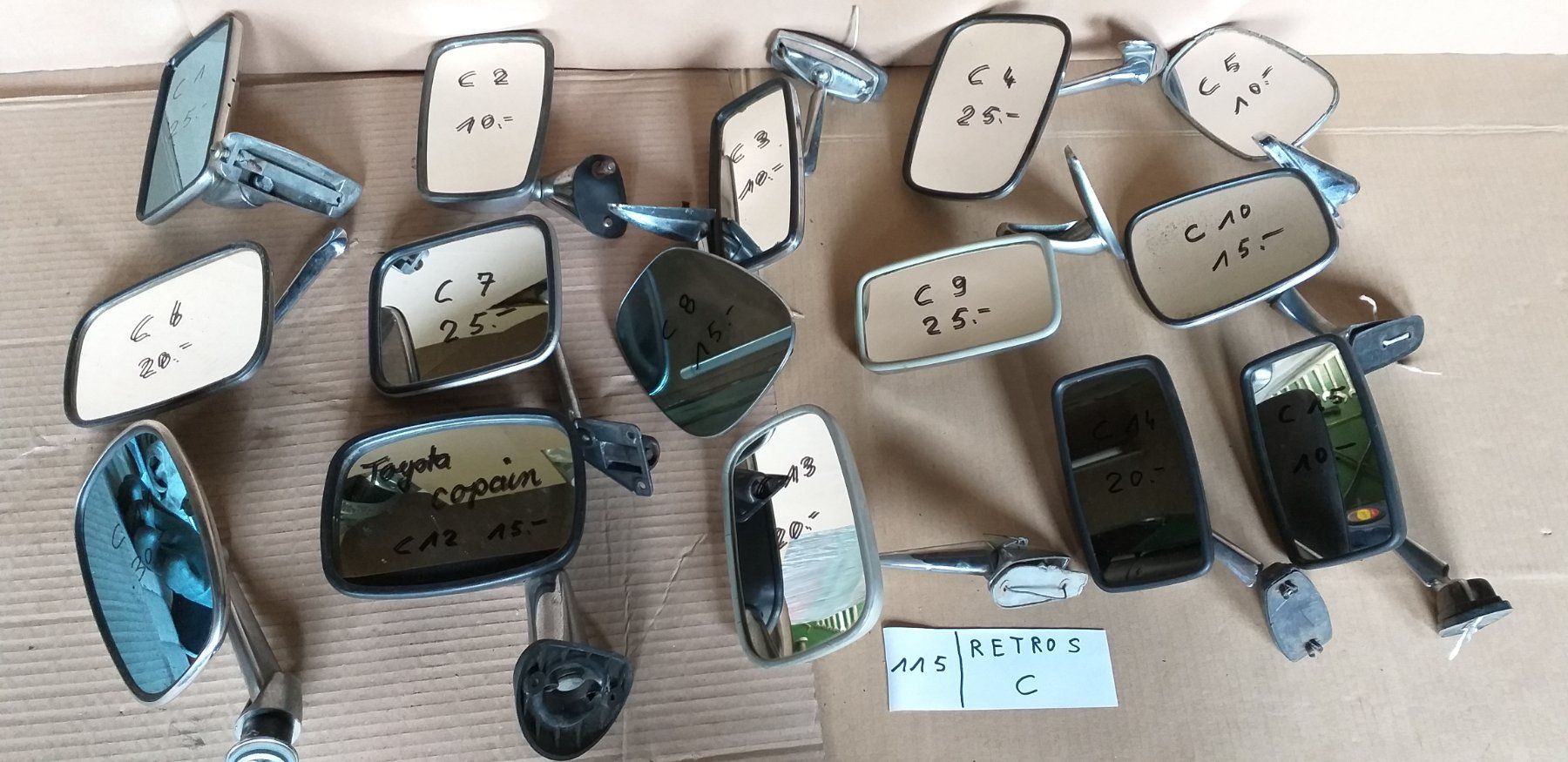 Tutti pezzi di ricambio auto: RETROVISEURS VOITURES OLDTIMER  1 Pc. A CHOIX sur env 60 Pc. – Usato da cortébert venduto da rlv 4