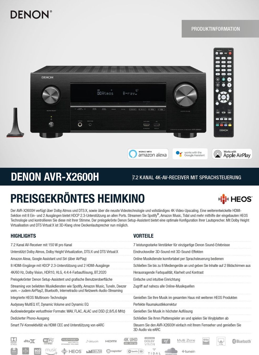 Denon Home Cinema: Denon AVR X2600H DAB – Usato da Altendorf venduto da BMW8853 2
