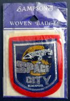 SPACE 1999 SPACE CITY BLACKPOOL RED EDITION BADGE 1970s