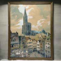 Charles Antoine FRANTZ (1889-1957) Aquarelle Strasbourg