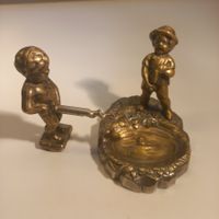 Jahrgang Aschenbecher und Korkenzieher „MAN PIS“,Messinggus