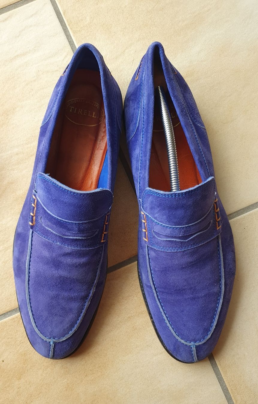 Herrenschuhe: Mocassins Tirelli velours navy 45 – Gebraucht aus Erde von zakleblanc 3
