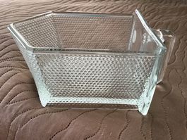 Antike Glasschublade, Schütte, Höhe 10 cm