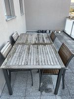 Ausziehbarer Gartentisch inkl. 4 Stühle