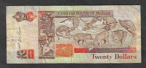 Billets de banque: Belize  20  Dollars  1990  Gebraucht – D'occasion à Gordola par coinsandnotes 1
