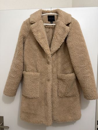 New Look Teddy Coat, Size M, Beige - Warm Winter Coat!