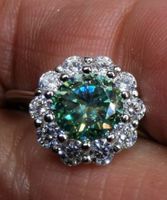 Bague argent avec diamant de moissanite de 1 ct certifié GRA