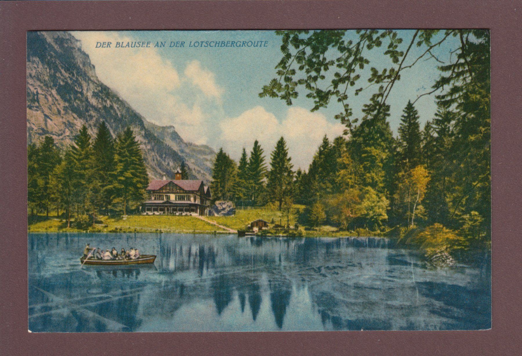 Cartoline postali: BLAUSEE an der Lötschbergroute - 1955 glatt – Usato da Pully venduto da nicecards