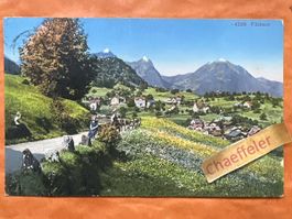 Alte Ansichtskarte Filzbach, signiert 1921, Rarität!