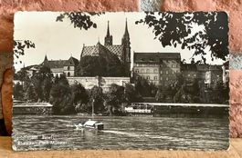 1938 - RHEINPARTIE MIT MÜNSTER & Fähre - Basel